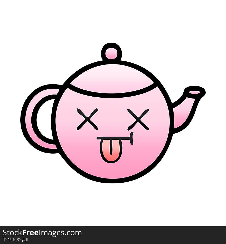 gradient shaded cartoon teapot