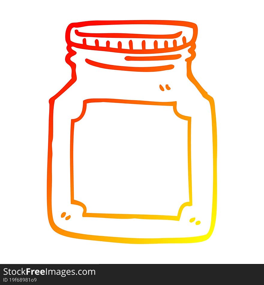 warm gradient line drawing cartoon storage jar