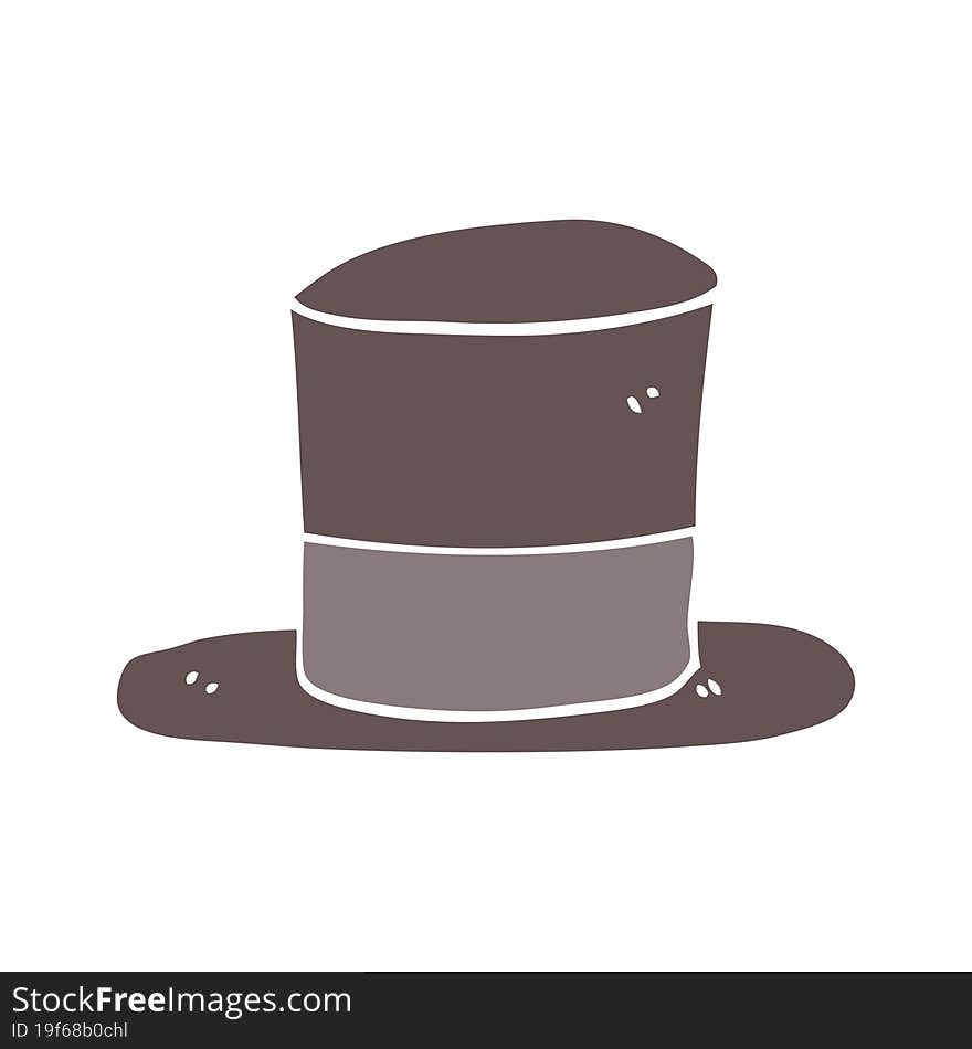 flat color style cartoon top hat