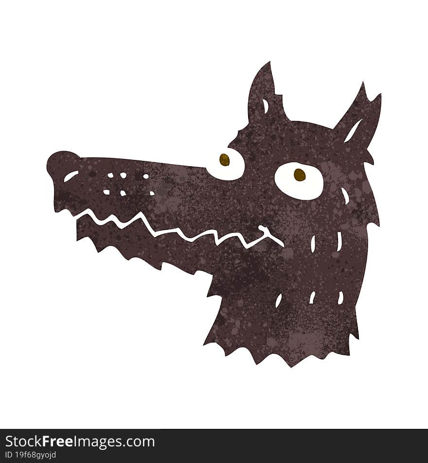 cartoon wolf head