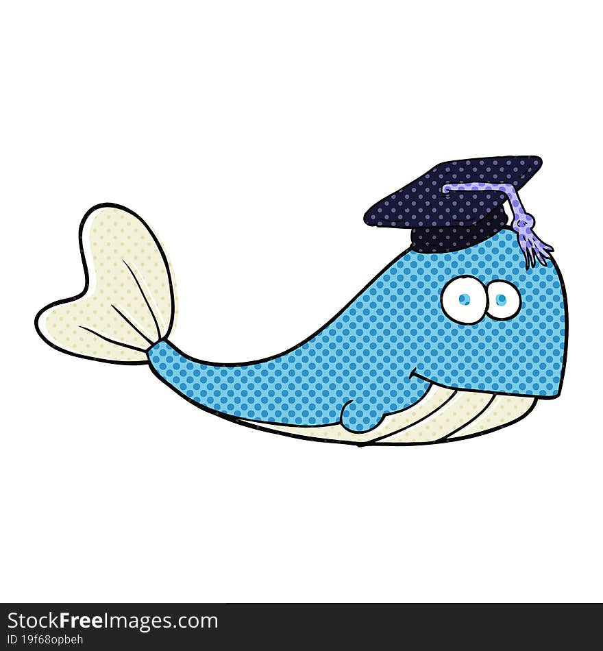 cartoon whale graduate