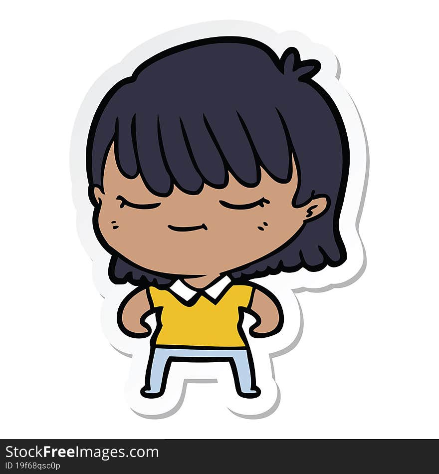 sticker of a cartoon woman