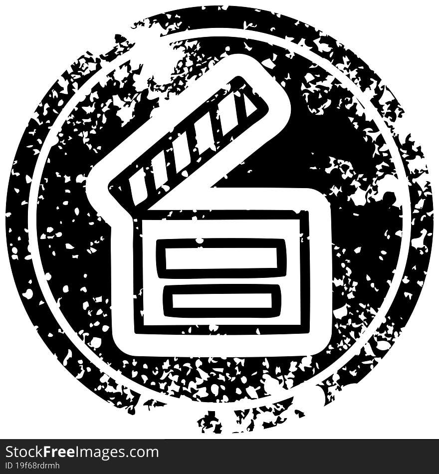 movie clapper board distressed icon