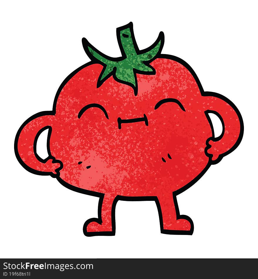 Cartoon Doodle Happy Tomato