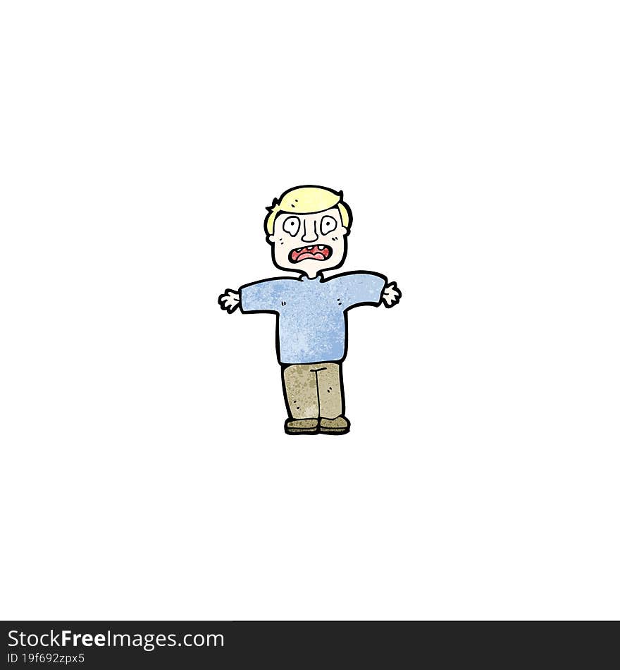 cartoon frightened man