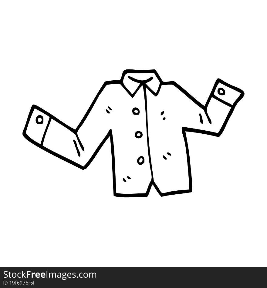 line drawing cartoon business shirt