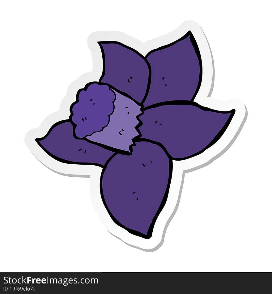 sticker of a cartoon flower