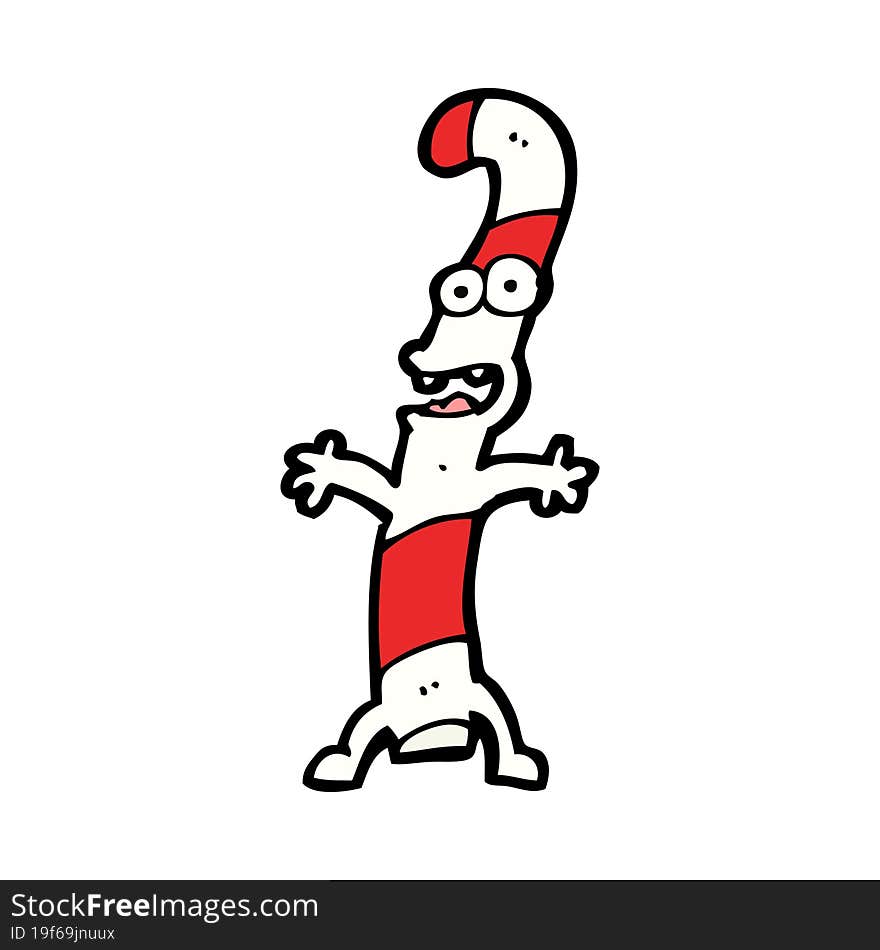 cartoon candy cane