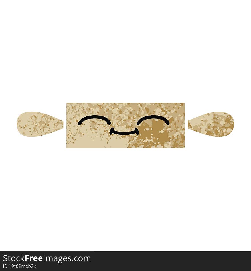 retro illustration style cartoon of a rolling pin