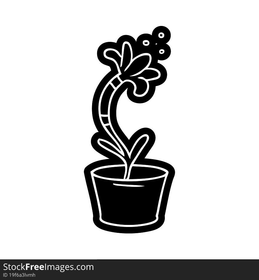 cartoon icon of a house plant. cartoon icon of a house plant