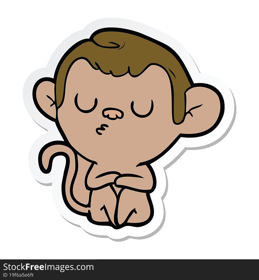 sticker of a cartoon monkey