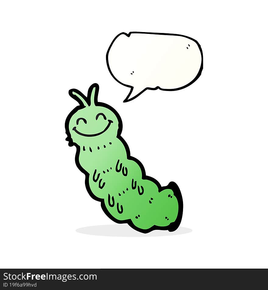 Cartoon Caterpillar With Speech Bubble