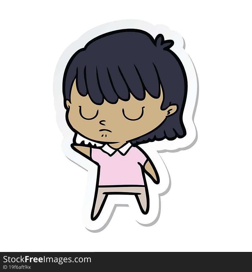 sticker of a cartoon woman