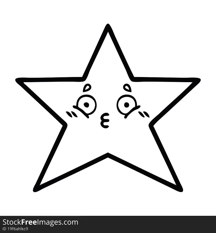 line drawing cartoon star fish