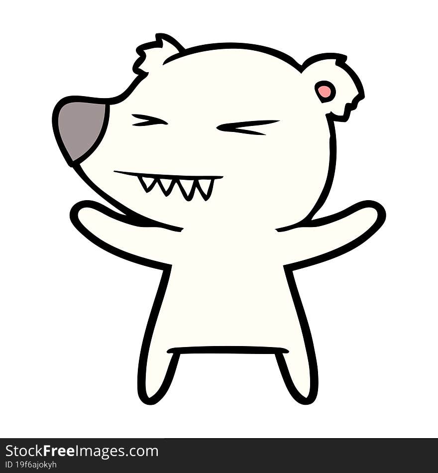 angry polar bear cartoon. angry polar bear cartoon