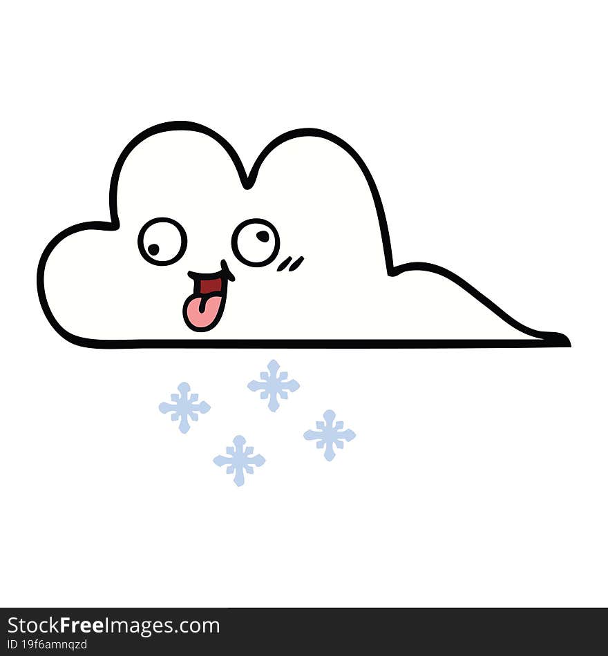 cute cartoon snow cloud