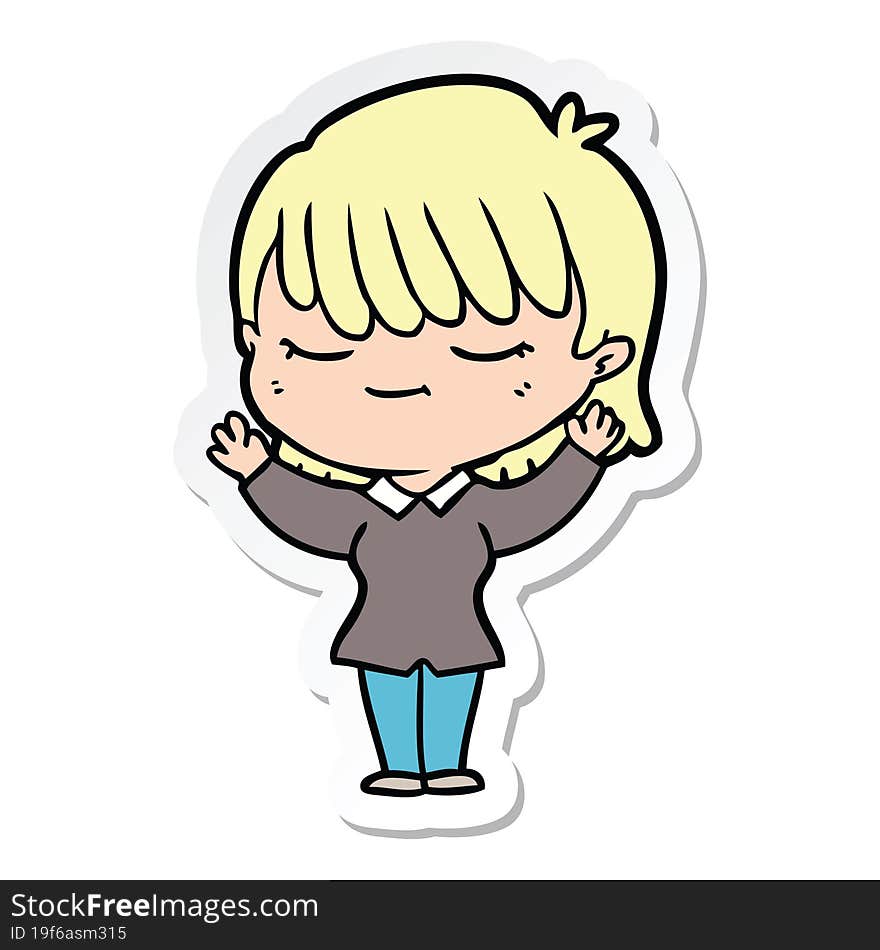 sticker of a cartoon woman