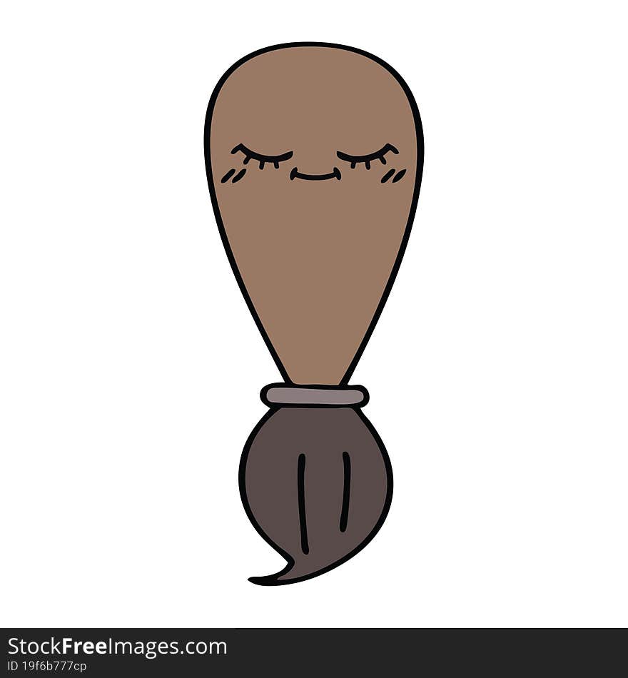 cute cartoon of a paint brush. cute cartoon of a paint brush