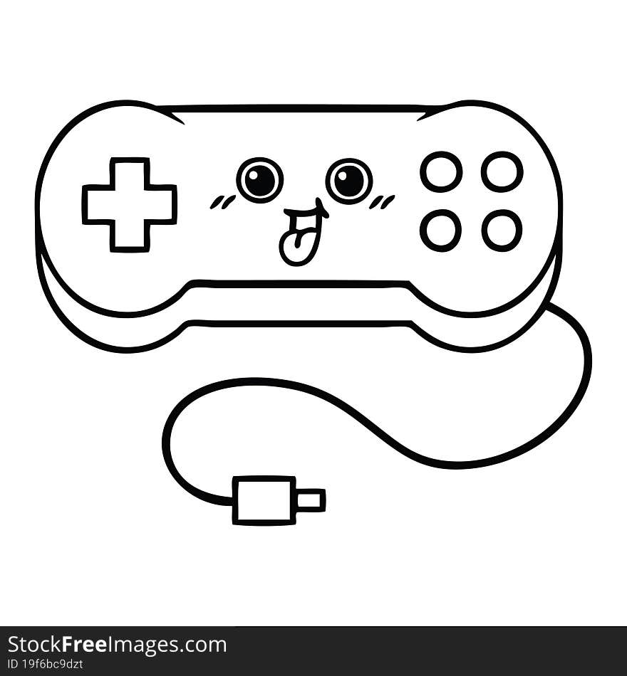 line drawing cartoon game controller