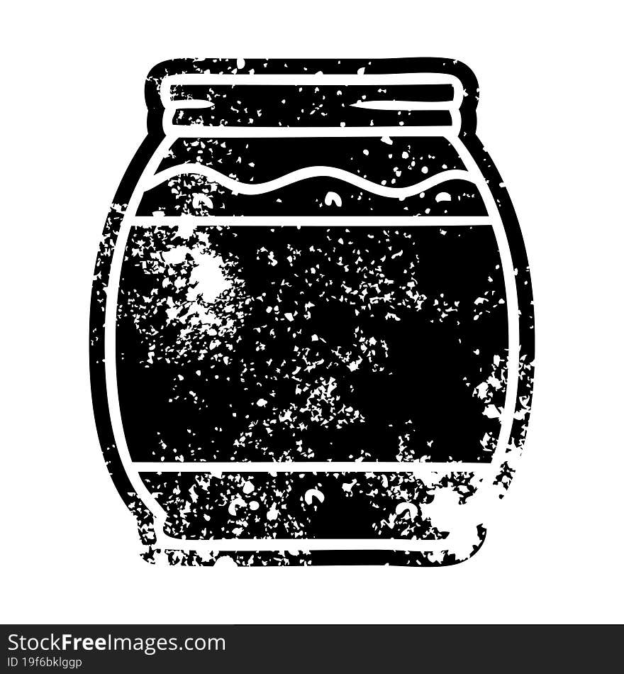 grunge distressed icon of a strawberry jam. grunge distressed icon of a strawberry jam