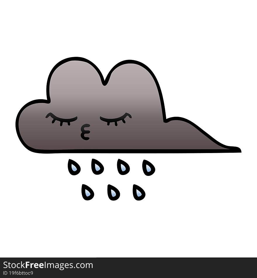 gradient shaded cartoon storm rain cloud