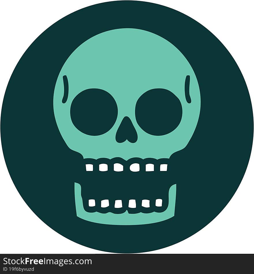 iconic tattoo style image of a skull. iconic tattoo style image of a skull