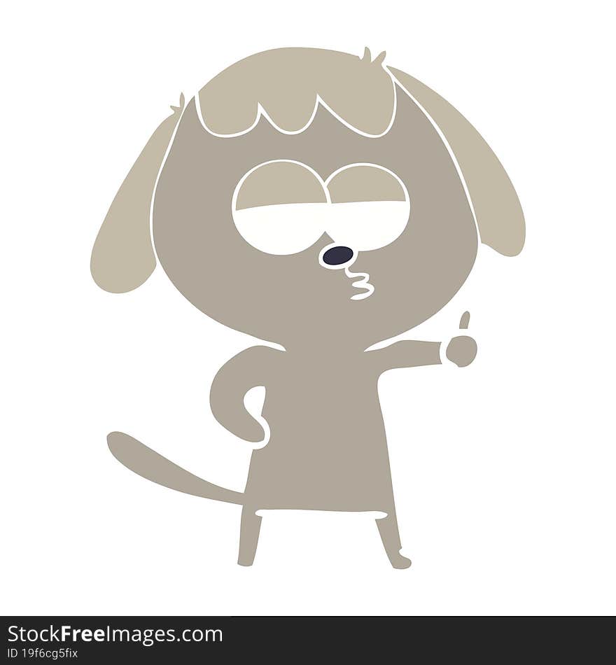 flat color style cartoon bored dog