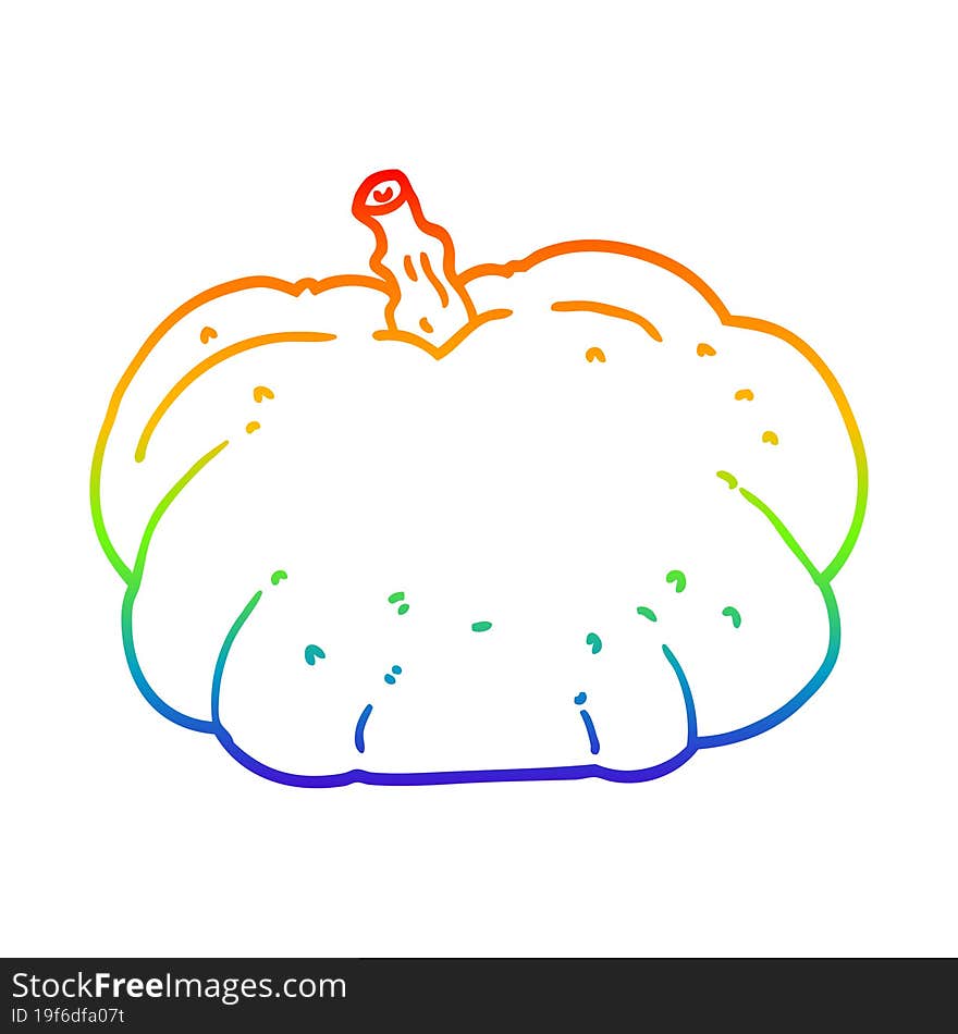 Rainbow Gradient Line Drawing Cartoon Pumpkin