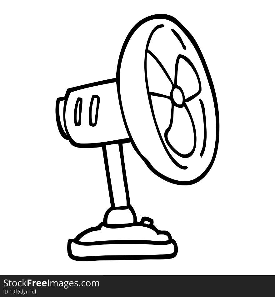 Black And White Cartoon Desktop Fan