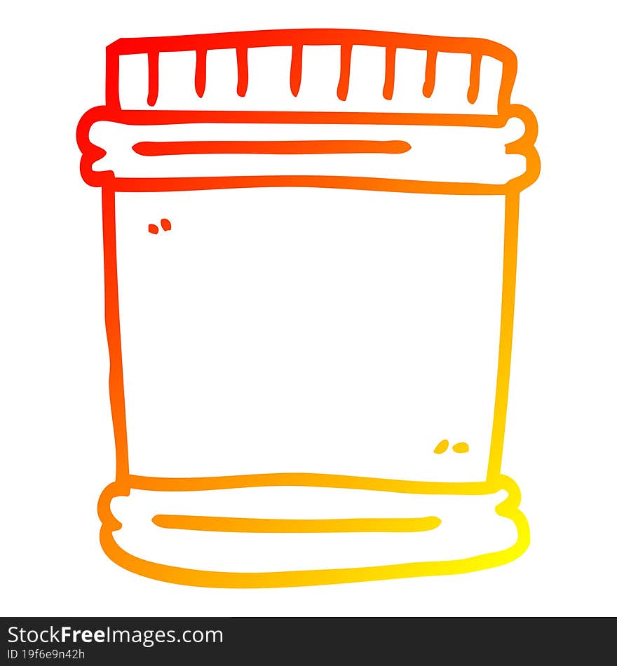 warm gradient line drawing of a cartoon vitamin pots