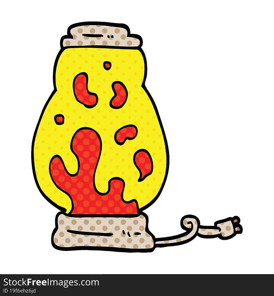 Comic Book Style Cartoon Lava Lamp