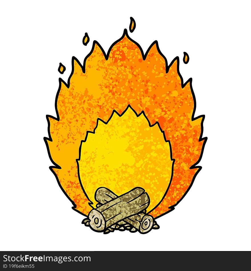 cartoon blazing camp fire. cartoon blazing camp fire