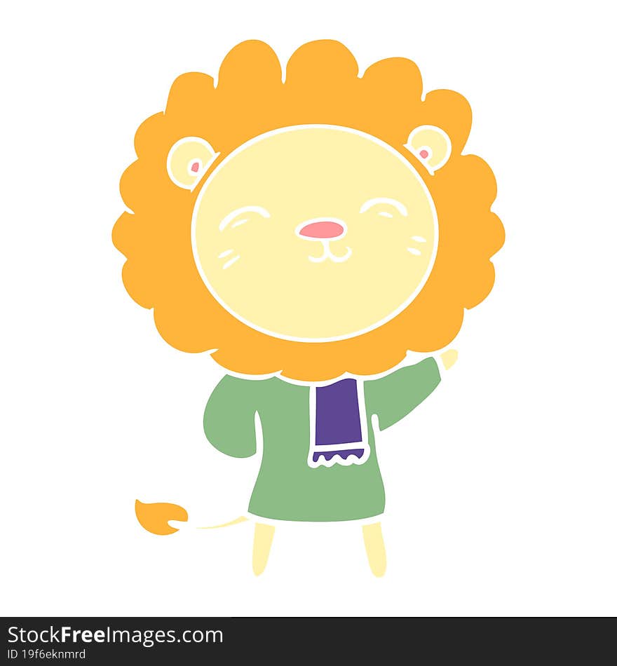 flat color style cartoon lion