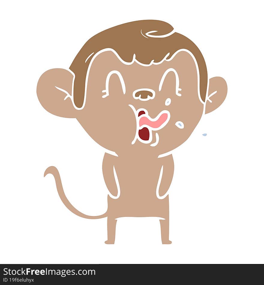 crazy flat color style cartoon monkey