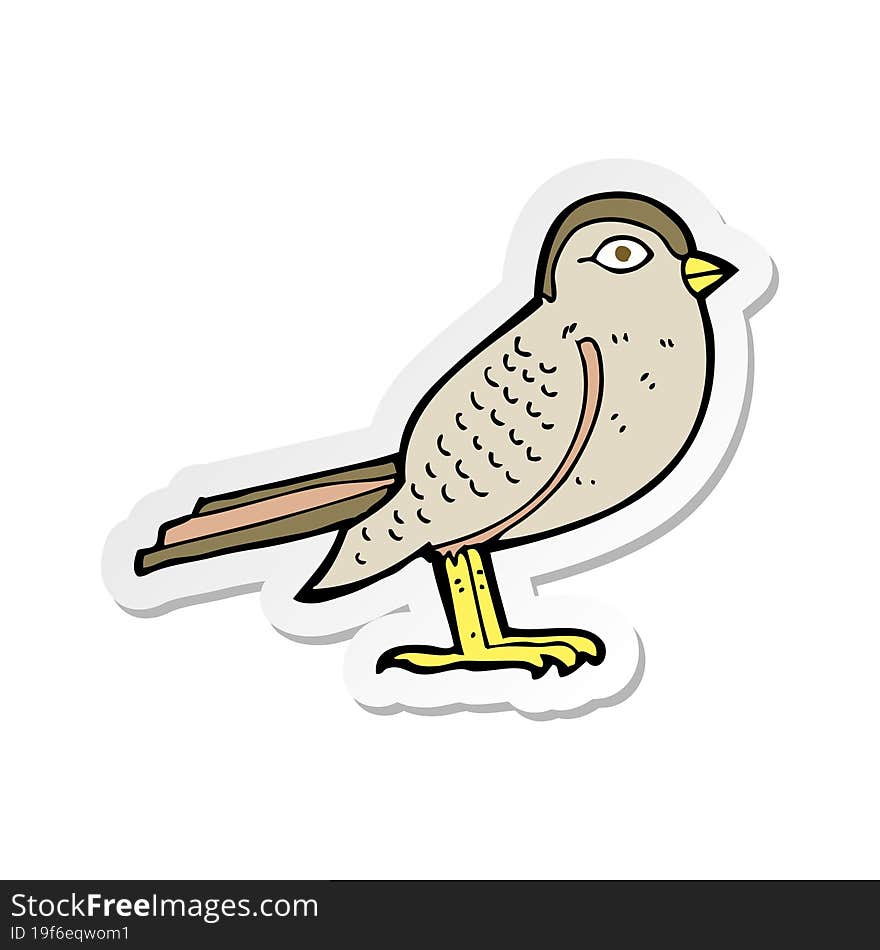 Sticker Of A Cartoon Garden Bird