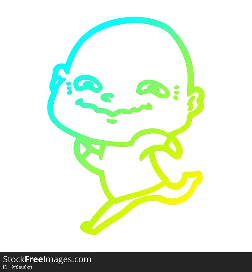 cold gradient line drawing cartoon creepy guy