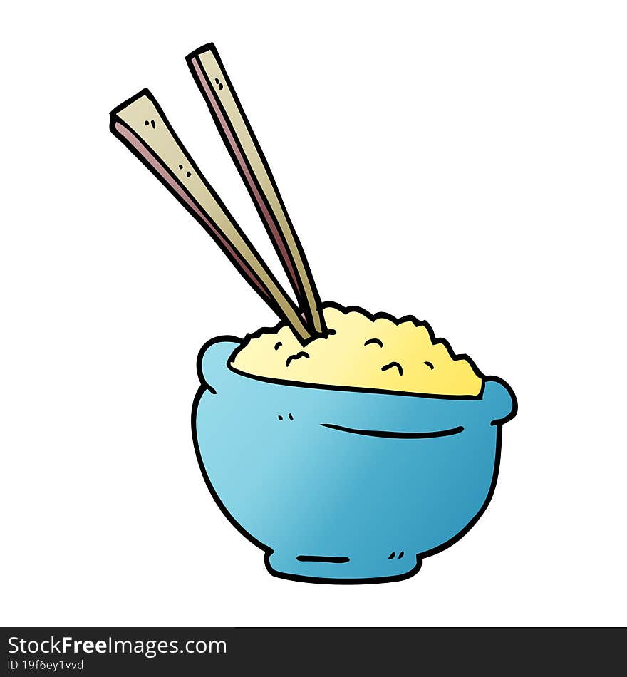 cartoon doodle tasty bowl of rice