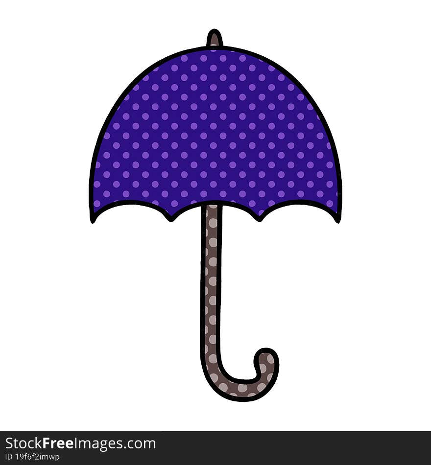 comic book style cartoon open umbrella