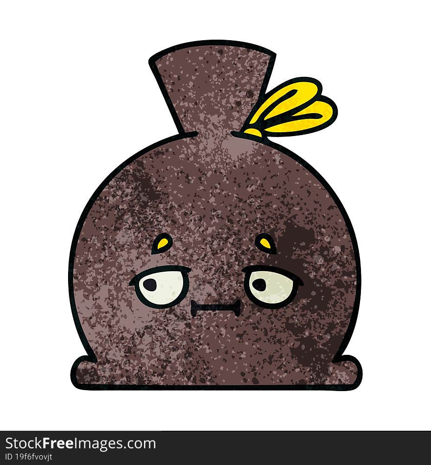 retro grunge texture cartoon sack