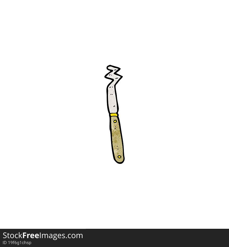 bent kitchen knife cartoon