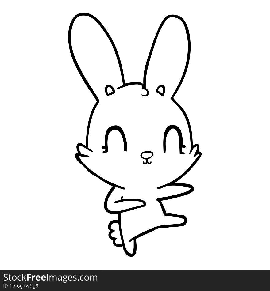 cute cartoon rabbit dancing. cute cartoon rabbit dancing