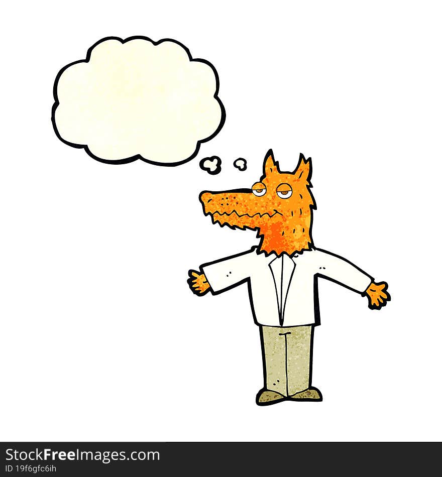 Cartoon Wolf With Thought Bubble