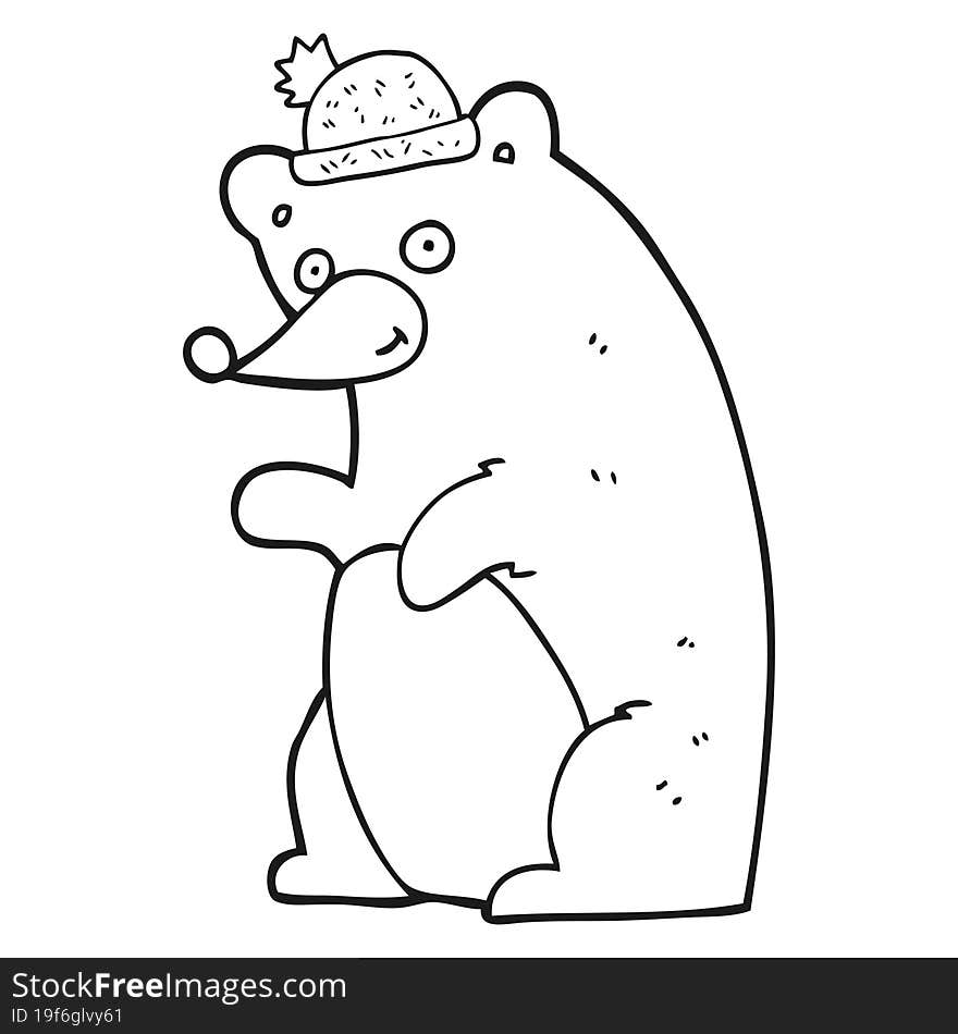 black and white cartoon bear