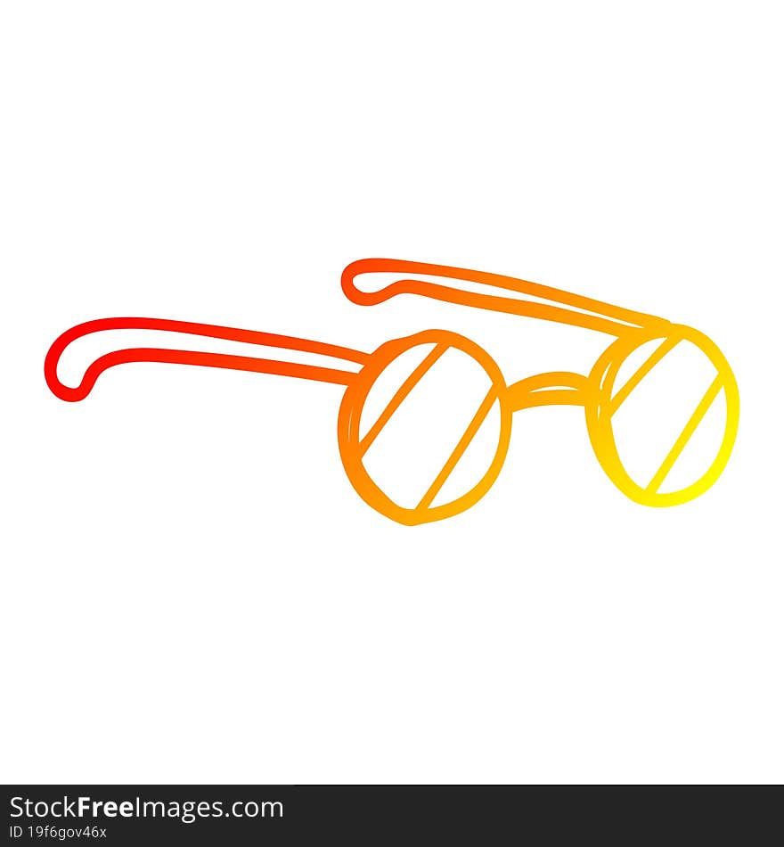 warm gradient line drawing cartoon spectacles