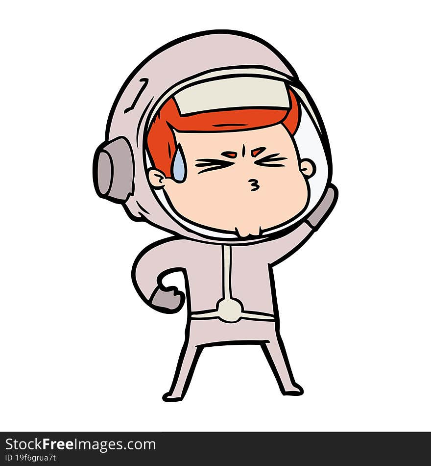 cartoon stressed astronaut. cartoon stressed astronaut