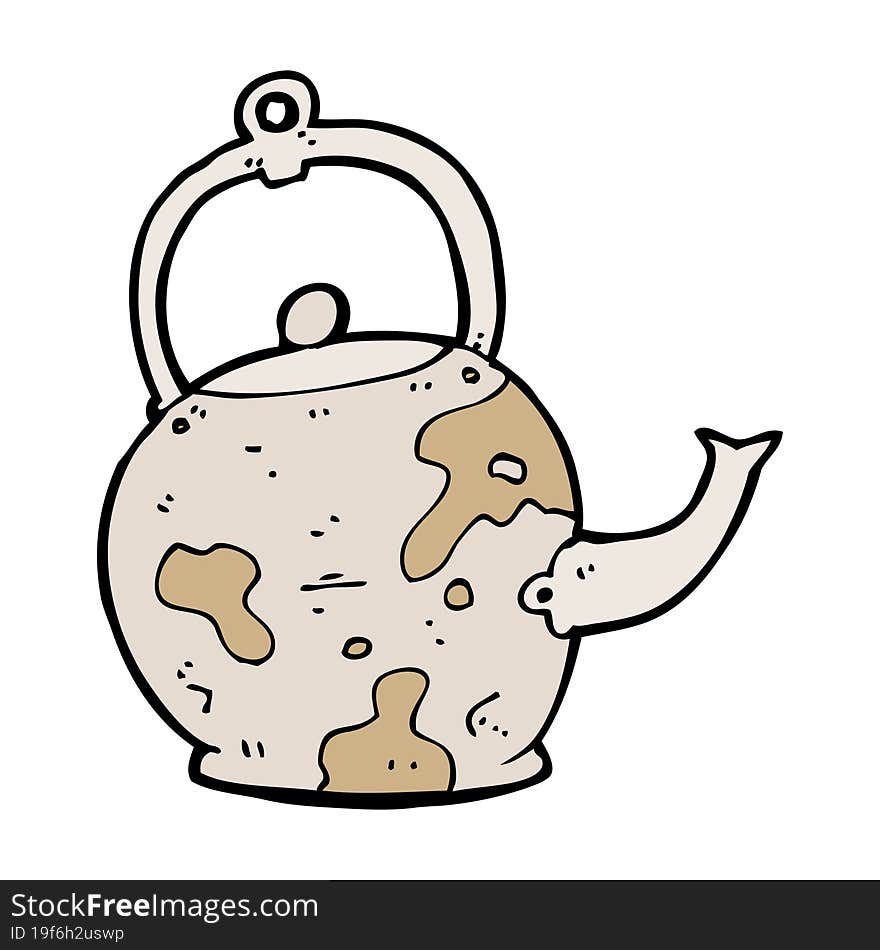 Cartoon Old Tea Pot