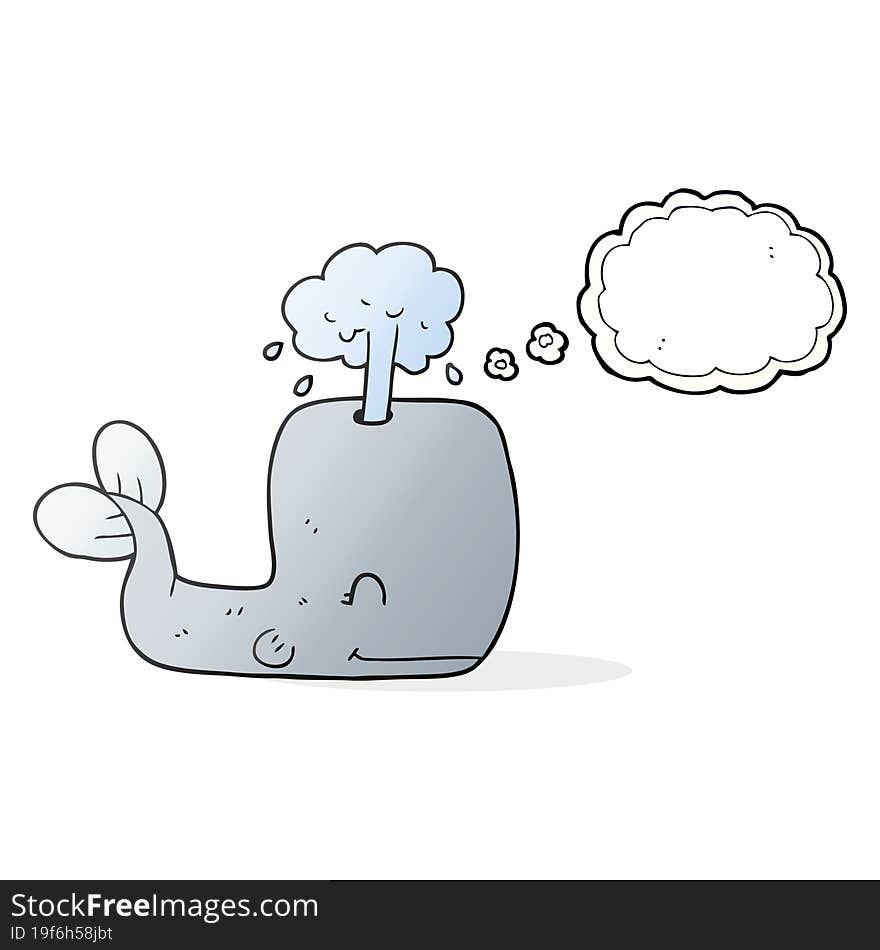 thought bubble cartoon whale spouting water