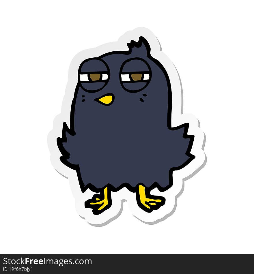 sticker of a funny cartoon bird