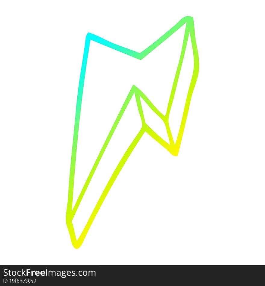 cold gradient line drawing cartoon decorative lightning bolt