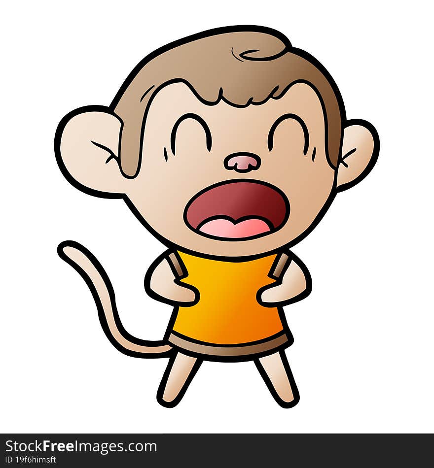 shouting cartoon monkey. shouting cartoon monkey